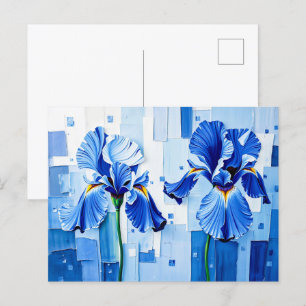 Cartes Pour Fêtes Annuelles Iris élégants dans un style Abstrait moderne