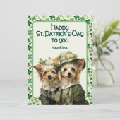 Cartes Pour Fêtes Annuelles Irish Belles : Chien duo de St. Pat (Debout devant)