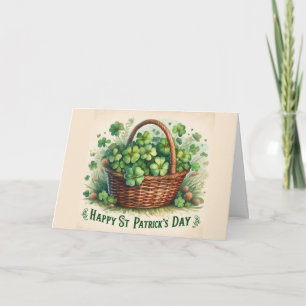 Cartes Pour Fêtes Annuelles Irish Blessing St Patrick's Shamrock Holiday Card