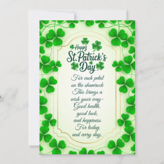 Cartes Pour Fêtes Annuelles Irish blessings and shamrocks are symbols of luck