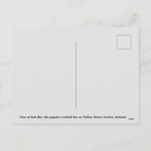 Cartes Pour Fêtes Annuelles Irish Pub, Salt Bar, Tullow St. Carlow, Irlande. (Dos)
