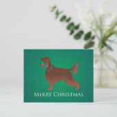 Cartes Pour Fêtes Annuelles Irish Setter Chien Joyeux Noël Design (Debout devant)
