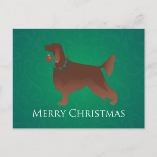 Cartes Pour Fêtes Annuelles Irish Setter Chien Joyeux Noël Design