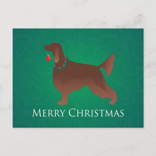 Cartes Pour Fêtes Annuelles Irish Setter Chien Joyeux Noël Design (Devant)