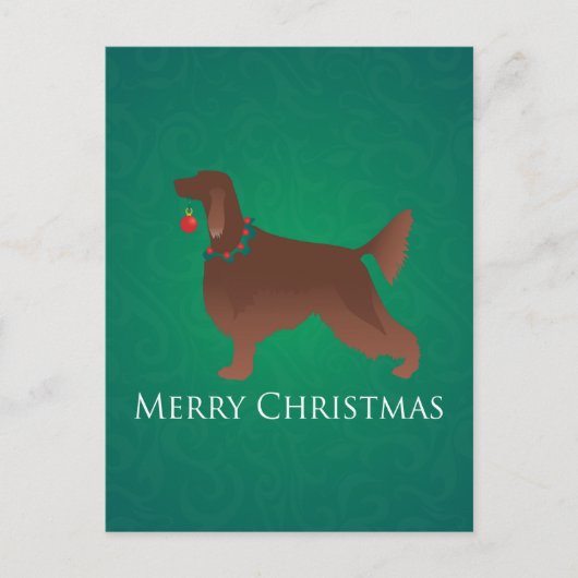 Cartes Pour Fêtes Annuelles Irish Setter Chien Joyeux Noël Design (Devant)
