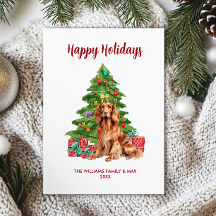 Cartes Pour Fêtes Annuelles Irish Setter Chig Famille Noël
