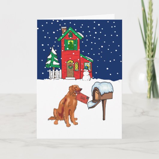 Cartes Pour Fêtes Annuelles Irish Setter Christmas Mail (Devant)