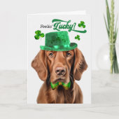 Cartes Pour Fêtes Annuelles Irish Setter Dog Lucky St Patrick's Day (Devant)