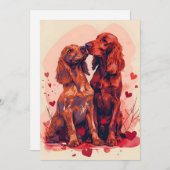 Cartes Pour Fêtes Annuelles Irish Setter Valentine's day (Devant / Derrière)