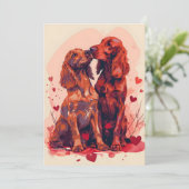 Cartes Pour Fêtes Annuelles Irish Setter Valentine's day (Debout devant)