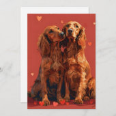 Cartes Pour Fêtes Annuelles Irish Setter Valentine's Day (Devant / Derrière)