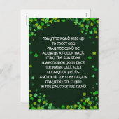 Cartes Pour Fêtes Annuelles Irlandais Blessing Shamrock Design personnalisé (Devant / Derrière)