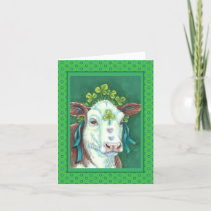 CARTES POUR FÊTES ANNUELLES IRLANDAIS BRED ST. PATRICK'S DAY HEIFER, VACHE SHA