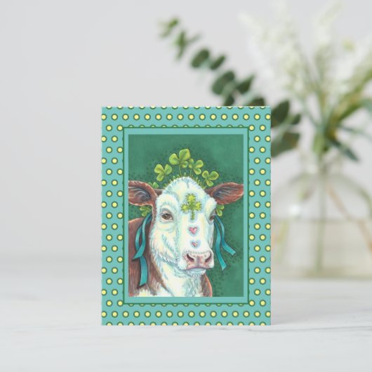CARTES POUR FÊTES ANNUELLES IRLANDAIS BRED ST. PATRICK'S DAY HEIFER, VACHE SHA (Debout devant)