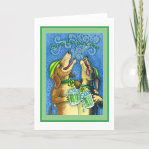 CARTES POUR FÊTES ANNUELLES IRLANDAIS HOUND CHIENS, ST. PATRICK'S DAY GREEN BE