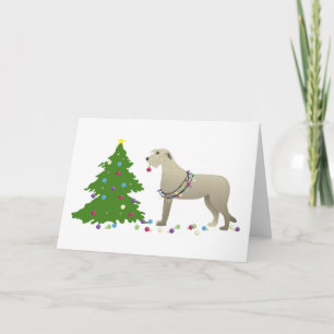 Cartes Pour Fêtes Annuelles Irlandais Wolfhound Chien race Silhouette Noël