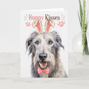 Cartes Pour Fêtes Annuelles Irlandais Wolfhound Dog dans Bunny Ears pour Pâque