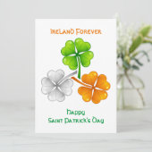 Cartes Pour Fêtes Annuelles Irlande Un Shamrock toujours chanceux (Debout devant)