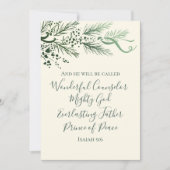 Cartes Pour Fêtes Annuelles Isaiah 9:6 Scripture Pine & Bow Photo Christmas (Devant)