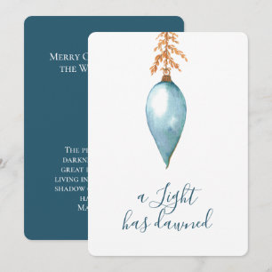 Cartes Pour Fêtes Annuelles Isaïe 9:2 Elégante Aquarelle minimaliste Noël