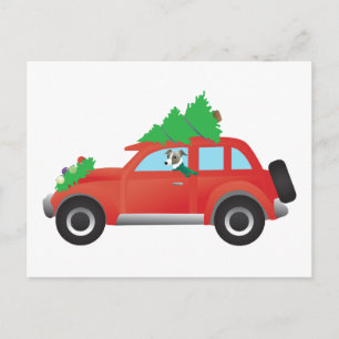 Cartes Pour Fêtes Annuelles Italian Greyhound or Whippet Driving Christmas car