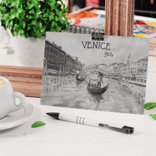 Cartes Pour Fêtes Annuelles Italie Voyage - VENISE souvenir noir et blanc Pos