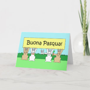 Cartes Pour Fêtes Annuelles Italien Happy Pâques Buona Pasqua Bunnies