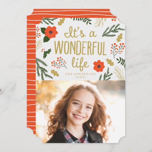 Cartes Pour Fêtes Annuelles It's A Wonderful Life | Holiday (Devant / Derrière)