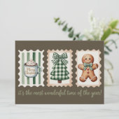 Cartes Pour Fêtes Annuelles It's The Most Wonderful Time Christmas Gingerbread (Debout devant)