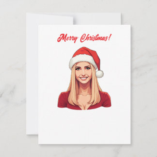 Cartes Pour Fêtes Annuelles Ivanka Trump avec le Père Noël Casquette Joyeux No