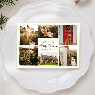 Cartes Pour Fêtes Annuelles Ivoire Très Joyeux Noël Six Photo Collage