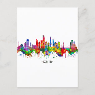 Cartes Pour Fêtes Annuelles Izmir Turquie Skyline