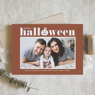 Cartes Pour Fêtes Annuelles Jack-o'-lantern Terracotta Photo Halloween heureux
