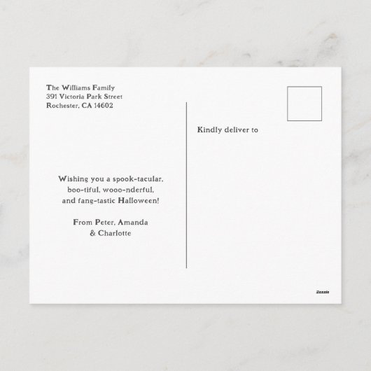 Cartes Pour Fêtes Annuelles Jack O’Lanterns chauves-souris Haunted Mansion Hal (Dos)