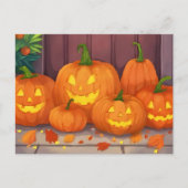 Cartes Pour Fêtes Annuelles Jack-O-Lanterns | Citrouilles d'aquarelle d'Hallow (Devant)