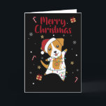 Cartes Pour Fêtes Annuelles Jack Russel Christmas Dog Winter Animals<br><div class="desc">Le chien Jack Russel à Noël avec des lumières de fées. Animaux amusants avec des cadeaux et de la neige pour les vacances. Aussi drôle pour Noël en juillet. Les chiens sont de mignons animaux et sont parfaits pour Noël.</div>