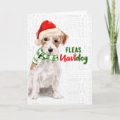 Cartes Pour Fêtes Annuelles Jack Russell Chien Funny Fleas Navidog Noël (Devant)
