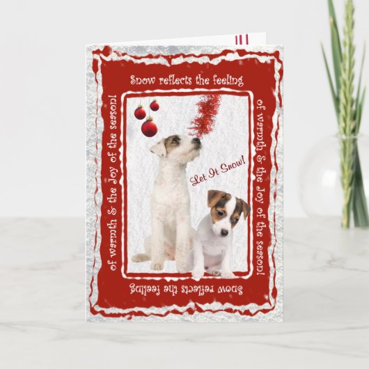 Cartes Pour Fêtes Annuelles Jack Russell l'a laissé neiger salutation - (Devant)