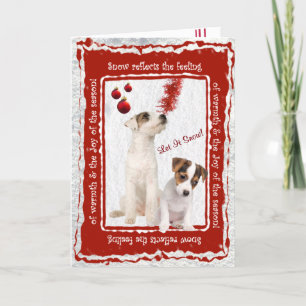 Cartes Pour Fêtes Annuelles Jack Russell l'a laissé neiger salutation -