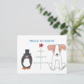 Cartes Pour Fêtes Annuelles Jack Russell Paix sur Terre (Debout devant)