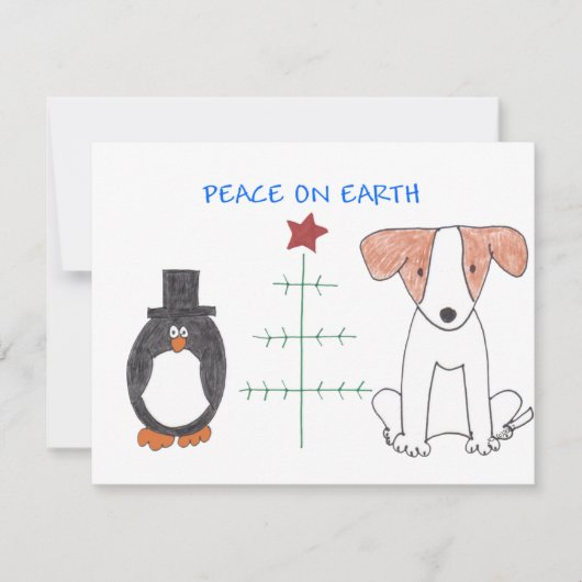 Cartes Pour Fêtes Annuelles Jack Russell Paix sur Terre (Devant)