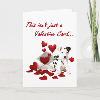 Cartes Pour Fêtes Annuelles Jack Russell Terrier Rose and Hearts Valentine
