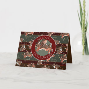 Cartes Pour Fêtes Annuelles Jackalope sautant Joyeuses Fêtes