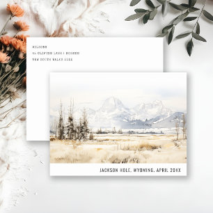 Cartes Pour Fêtes Annuelles Jackson Hole Wyoming Aquarelle Paysage Voyage