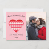 Cartes Pour Fêtes Annuelles Jacquard classique Valentin rouge et rose (rose) (Devant)