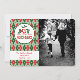 Cartes Pour Fêtes Annuelles Jacquard Joy To The World Christmas Picture (Holly