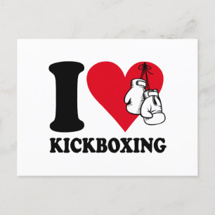 Cartes Pour Fêtes Annuelles J'adore le kickboxing