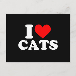Cartes Pour Fêtes Annuelles J'adore les chats - J'adore les chats J'aime les c
