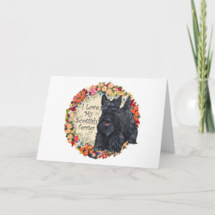Cartes Pour Fêtes Annuelles J'adore mon Terrier écossais