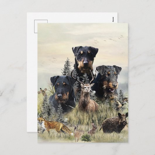 Cartes Pour Fêtes Annuelles Jagdterriers c. Renbrad Kennel (Devant / Derrière)